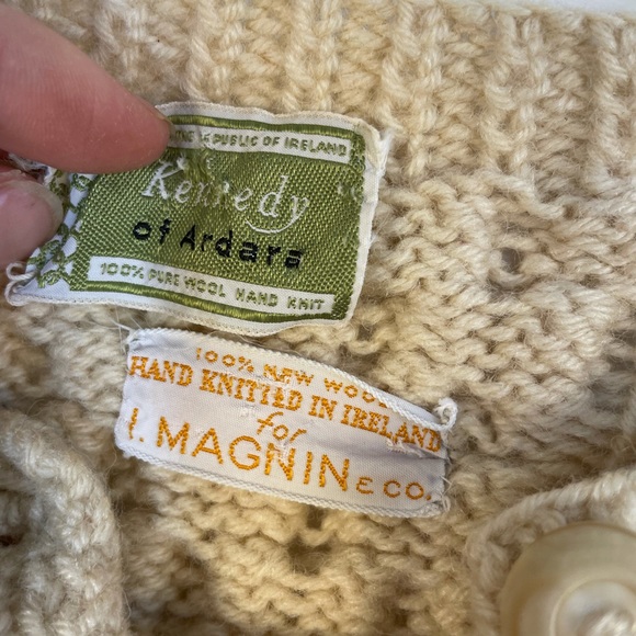 100% new wool hand knitted in Ireland button down cardigan sweater size m/l - Picture 13 of 13